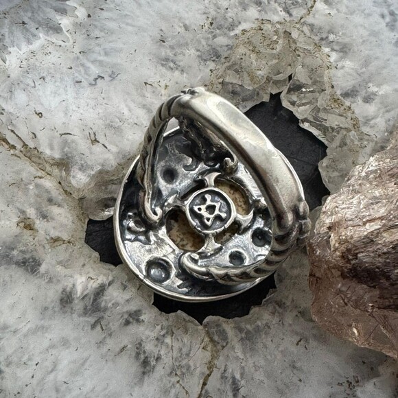 Carolyn Pollack Sterling Silver Oval Picture Jasper Petroglyph Ring For Women - Picture 7 of 10